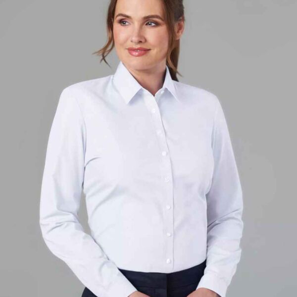 Brook Taverner Ladies Selene Long Sleeve Poplin Shirt Thumbnail